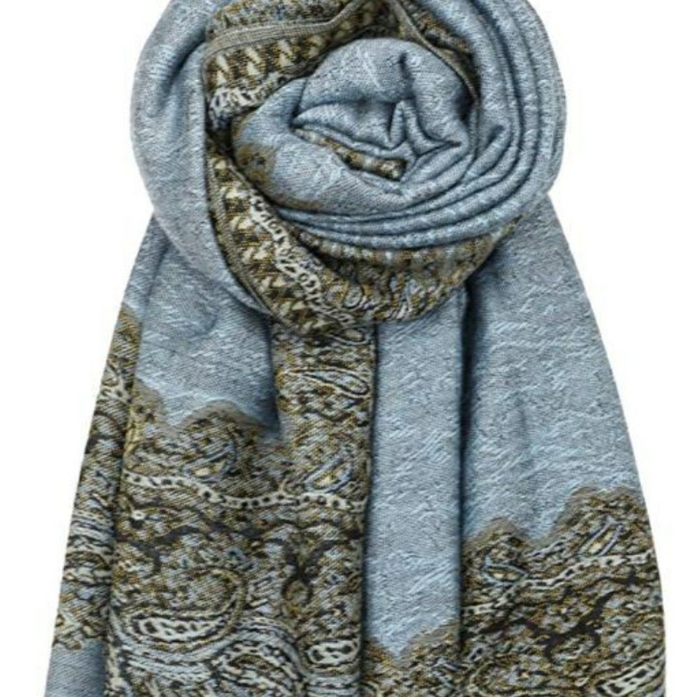 Achillea Elegant Reversible Paisley Border Scarf